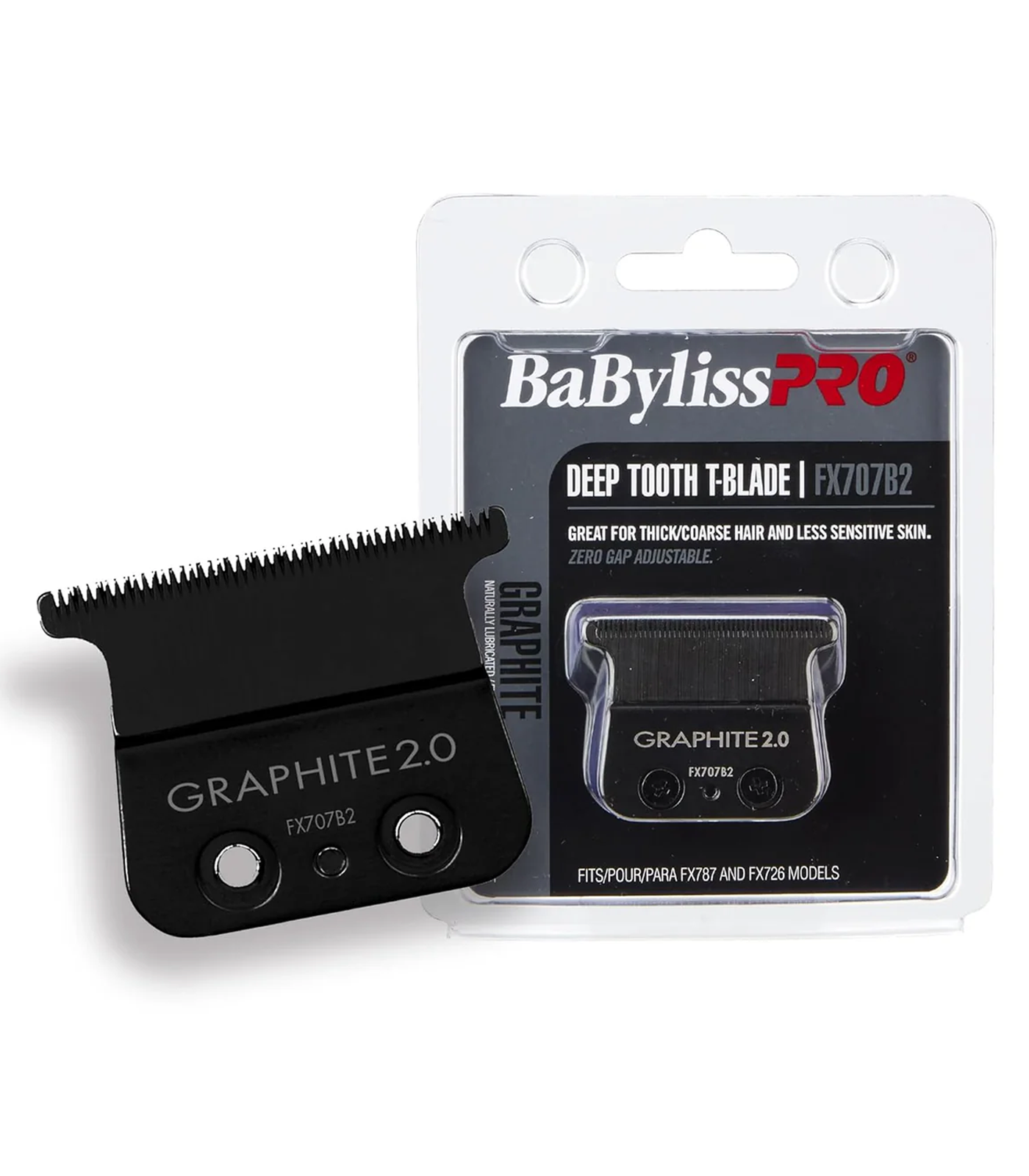 BaBylissPRO Graphite 2.0 T-Blade with packaging on a white background