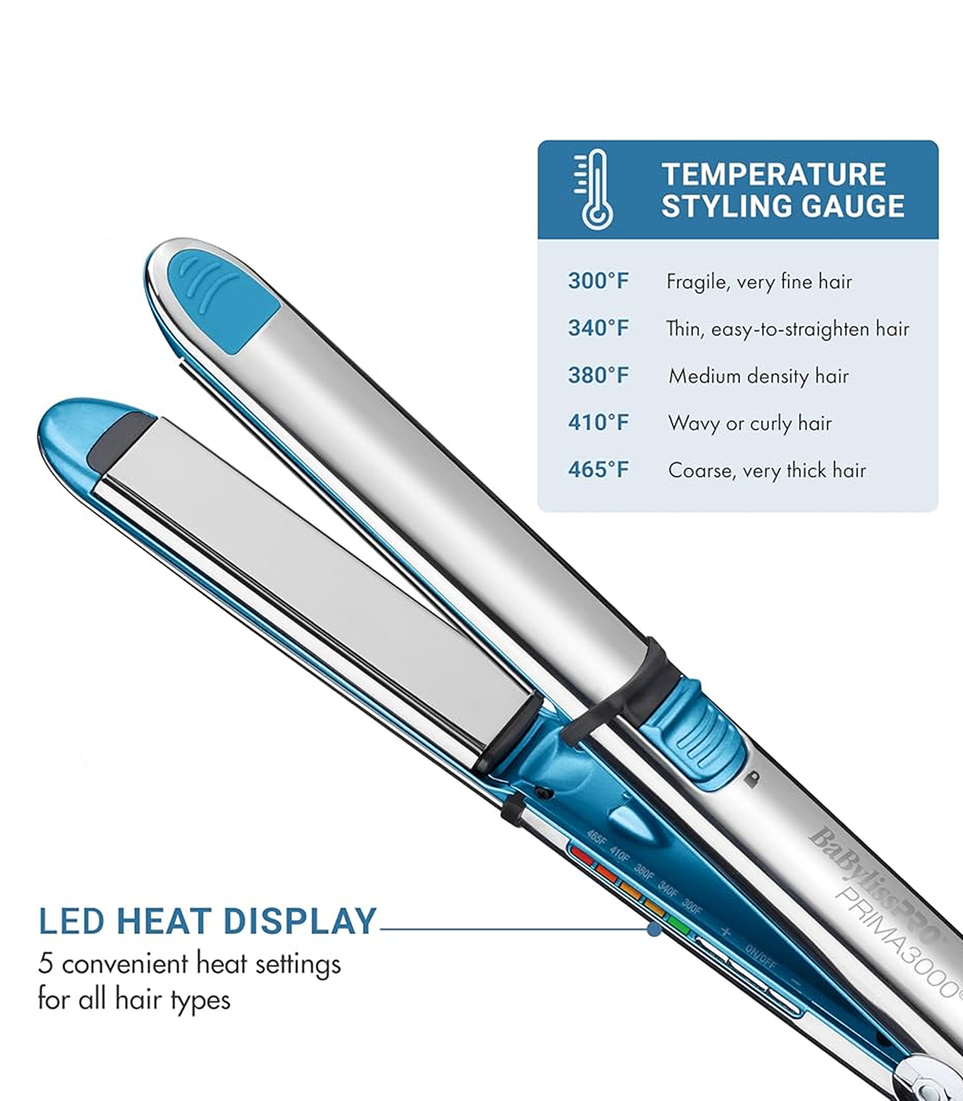 BaBylissPRO Nano Titanium Prima Ionic Hair Straightener – Professional Flat Iron & Curling Iron in One for Stylists, Pro Styling Hair Tool