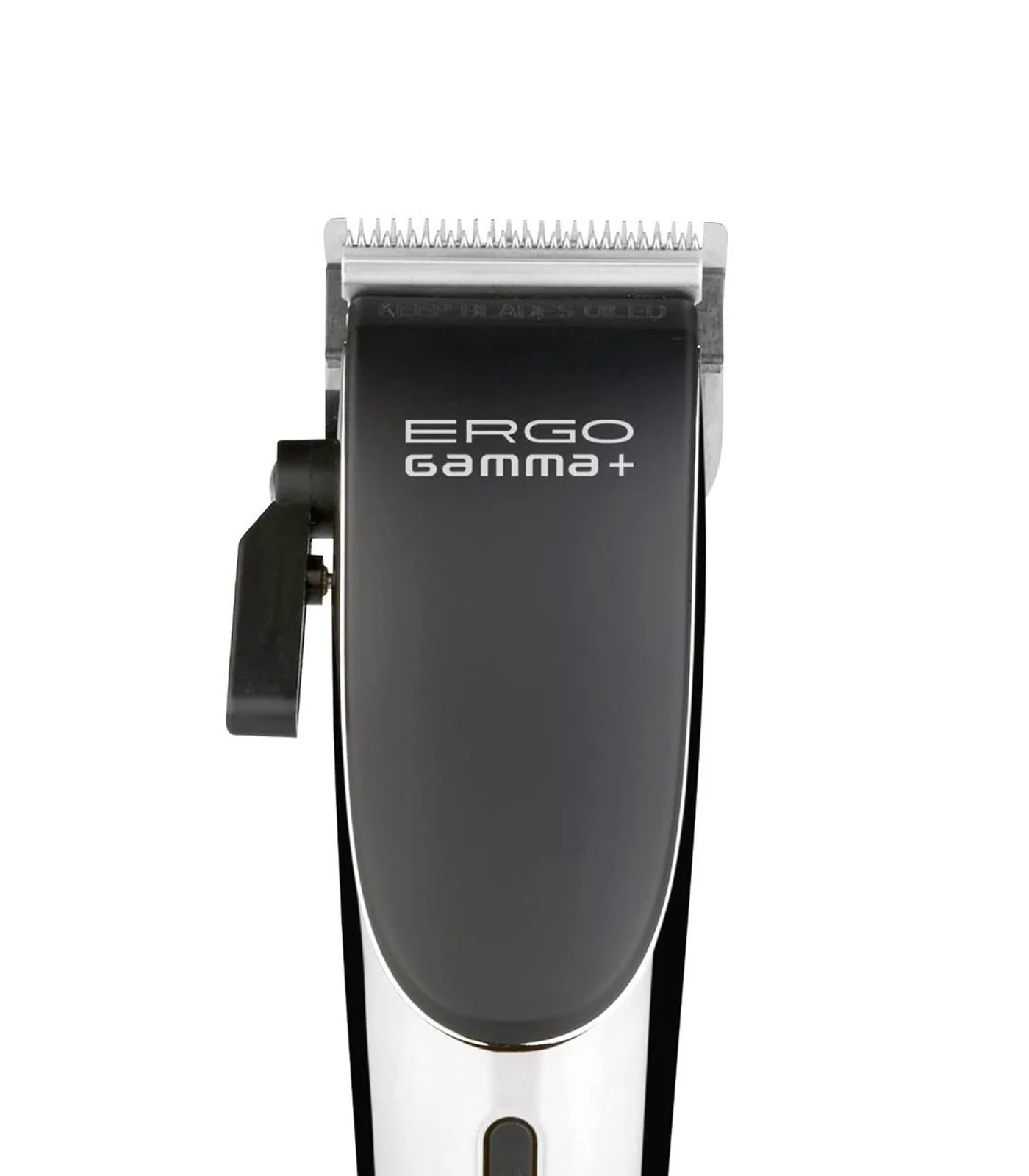 Hair clipper with 'ERGO Gamma+' branding on a white background
