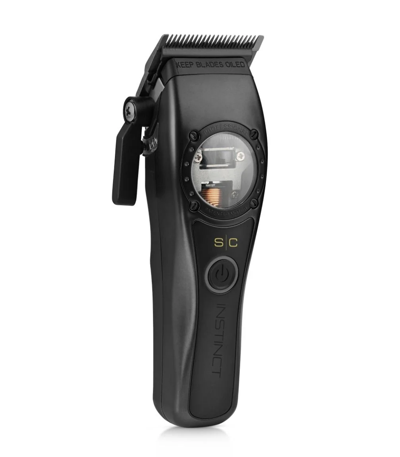 Black hair clipper with visible brand logo on a white background