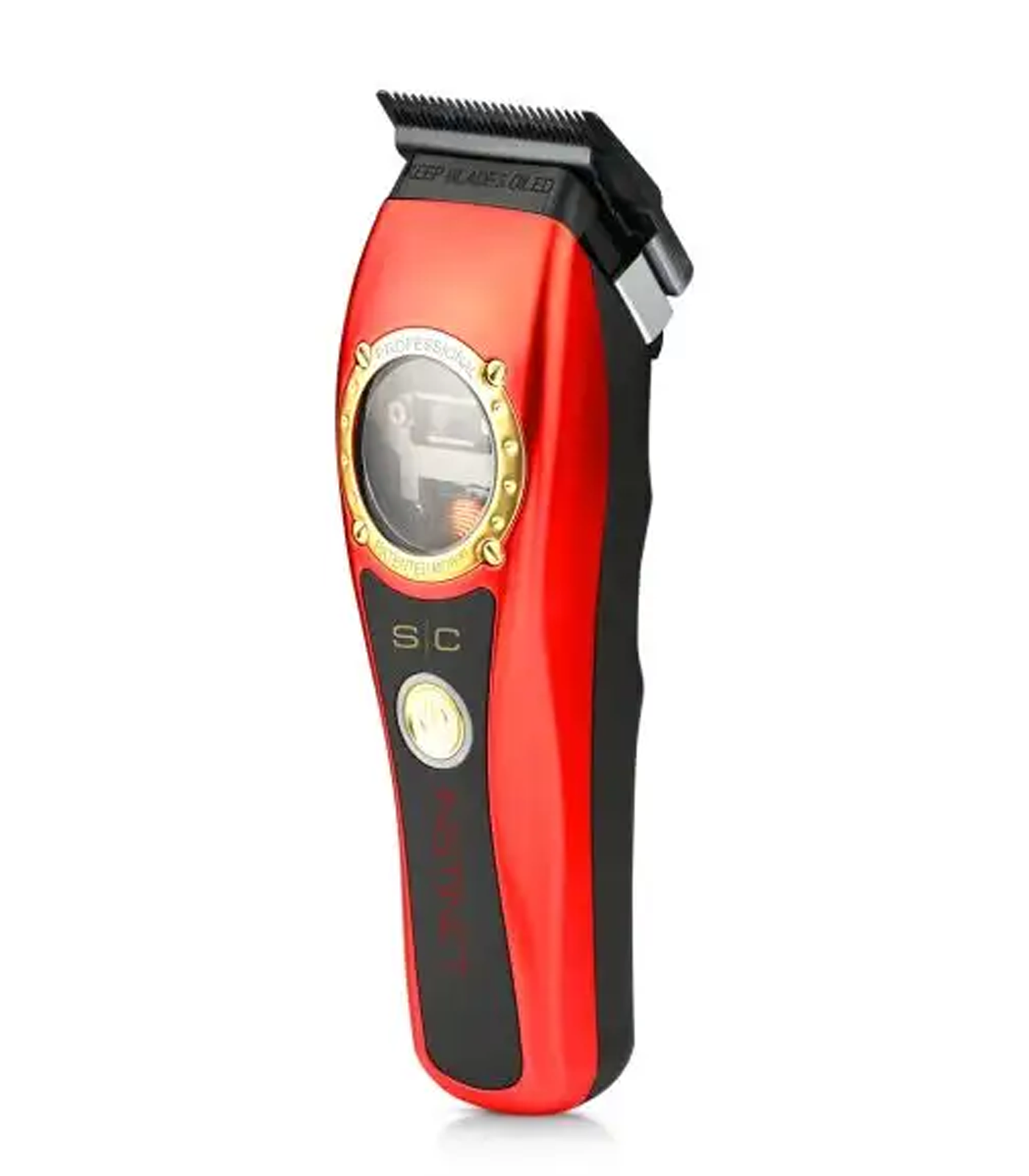 Black grooming tool on a white background