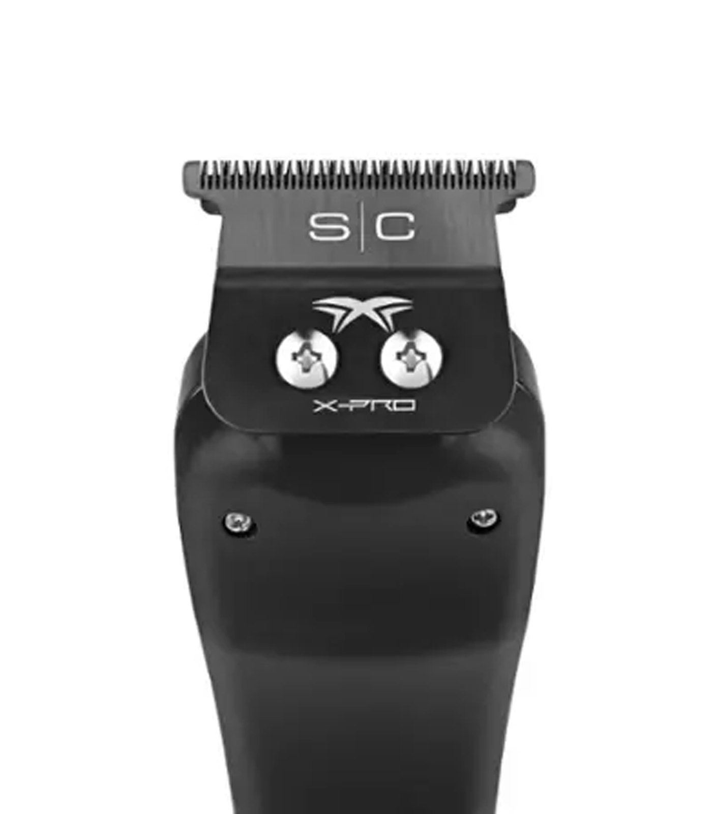 Black hair clipper with comb attachment on a white background