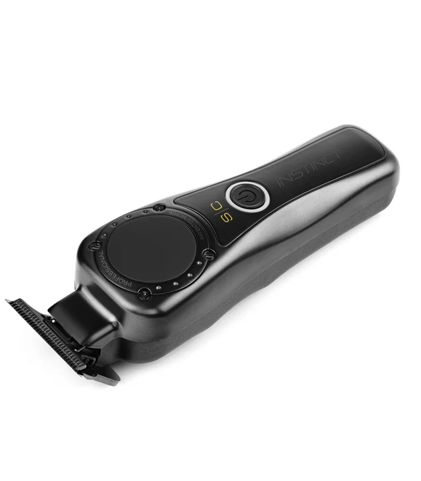 Black hair trimmer on a white background