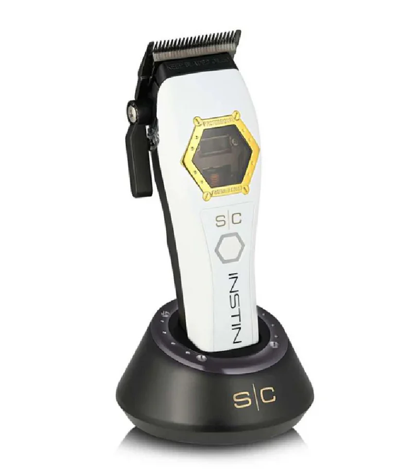 Hair trimmer with digital display on a white background
