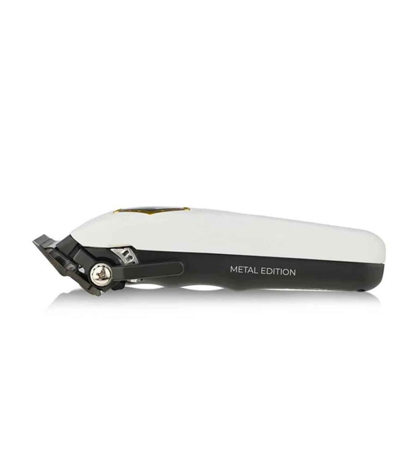 White and black grooming clipper on a white background