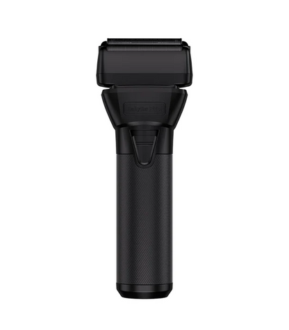 Black handheld device on a white background
