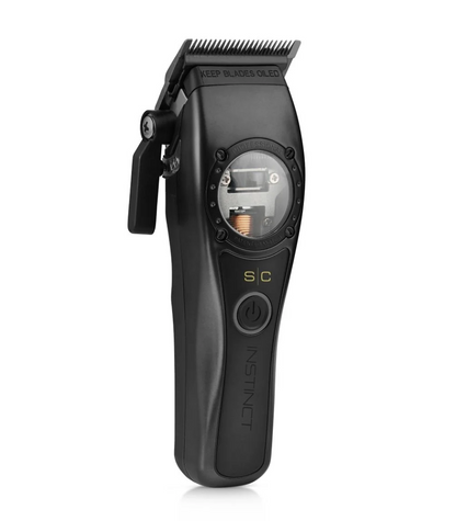 Black hair clipper with visible brand logo on a white background