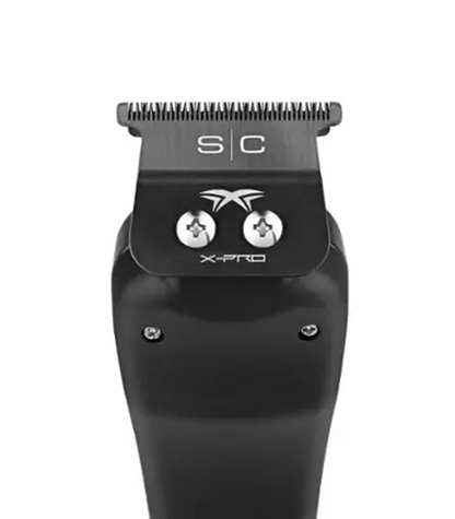 Black hair clipper with comb attachment on a white background