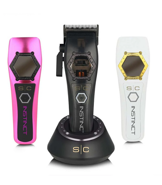 Three hair trimmers in pink, black, and white with 'SIC' branding on a white background.