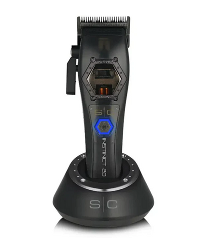 Black hair trimmer with brand logo on a white background